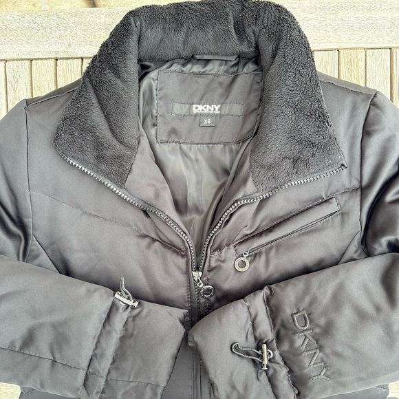DKNY Down Puffer Jacket Waterfowl Coat Long Winter Coat Long puffer Jacket - Picture 8 of 14